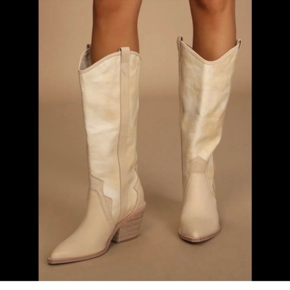 Dolce Vita - Women's Cream Cowboy Boots size 9 - Picture 1 of 7